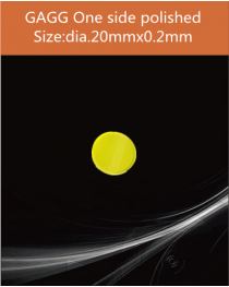 GAGG Ce scintillation crystal, GAGG Ce crystal, GAGG scintillator, Ce:Gd3Al2Ga3O12 crystal, dia.20x0.2mm,one side polished